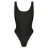 Fully reversed to black Sorrento One Piece in, Scoop neckline, Mesh side detail, Low back thick strap detail  High 80's cut waist